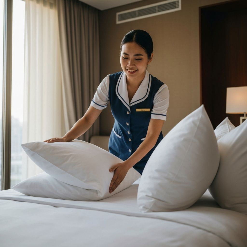 Hotelmitarbeiterin bei der Arbeit